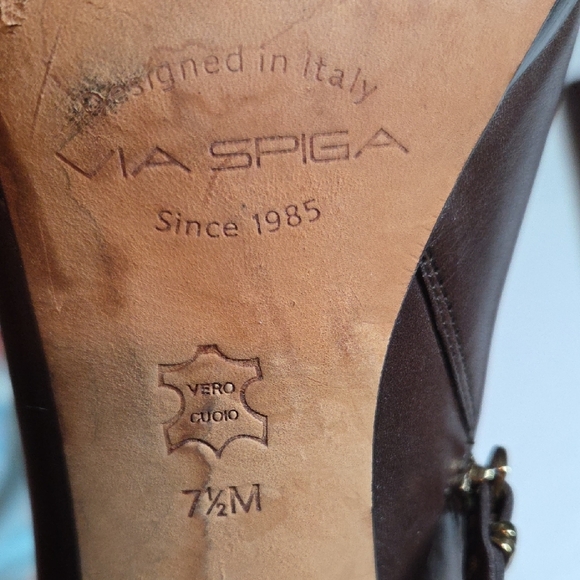 Via Spiga Dark Brown Heeled Boots - Picture 4 of 6